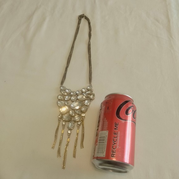 Iris Apfel & Bajalia Clear Rhinestone Gold Toned Statement Necklace - Picture 15 of 15